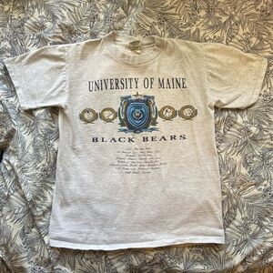 Vintage University of Maine Black Bears Collegiate T-Shirt - Gray